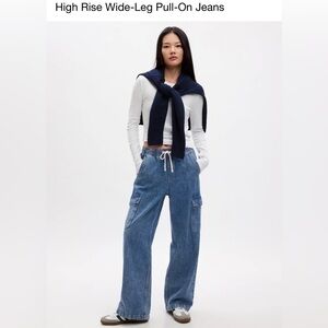 Gap Factory High Rise Wide Leg Pull On Jean